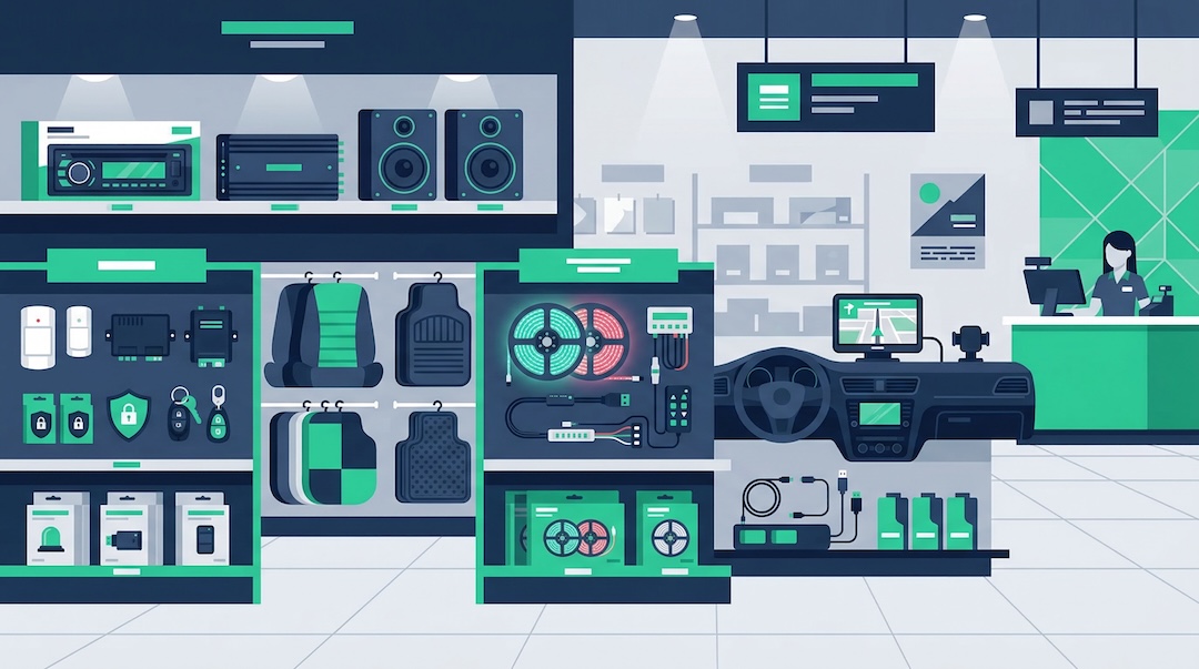 Ilustración del artículo: control de stock para negocios de audio y accesorios para autos