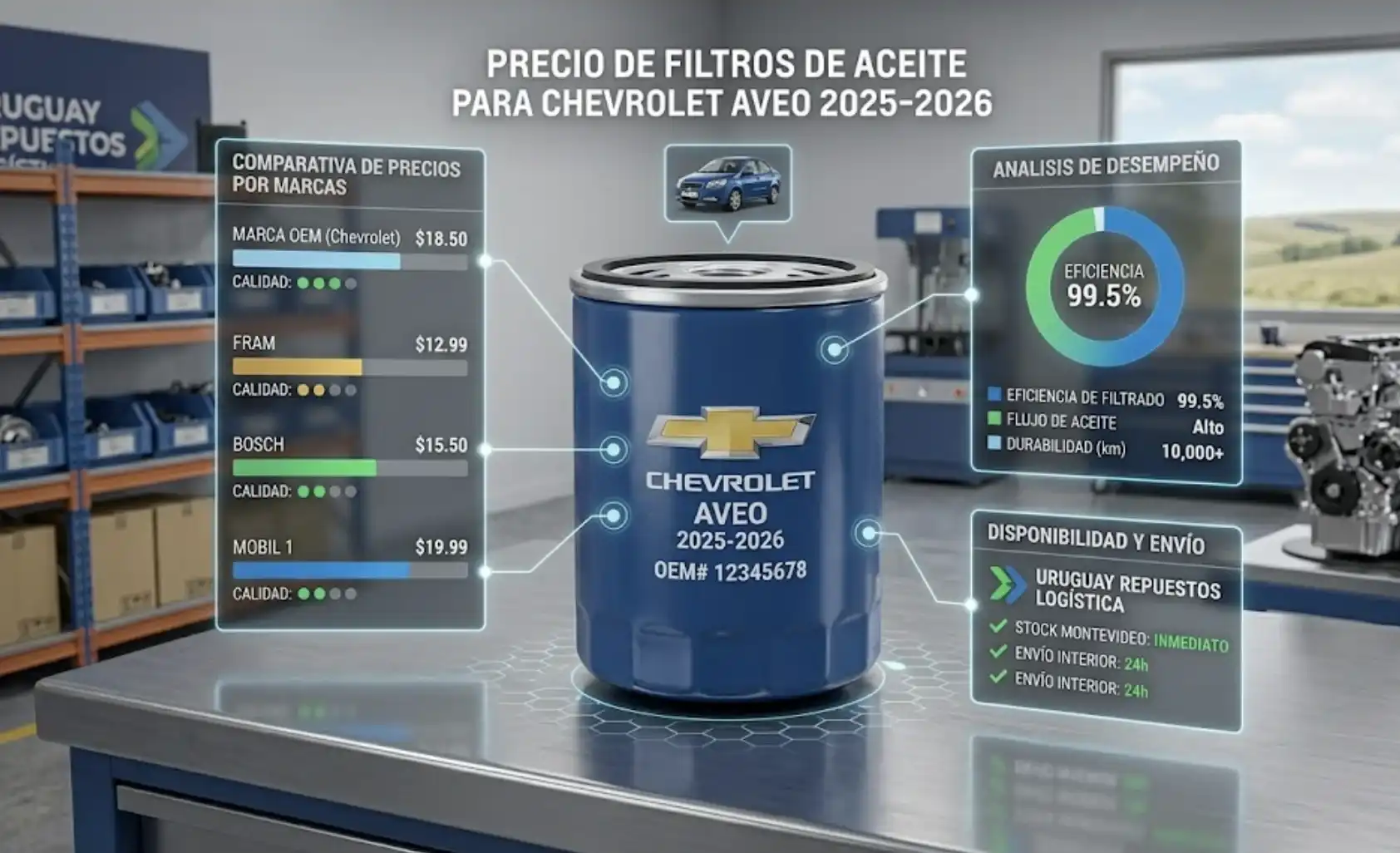precio filtros aceite chevrolet aveo